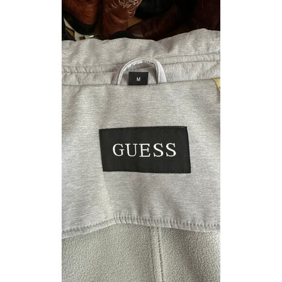 Guess Trench Double-Breasted Hooded Coat M in Gray - Picture 9 of 12